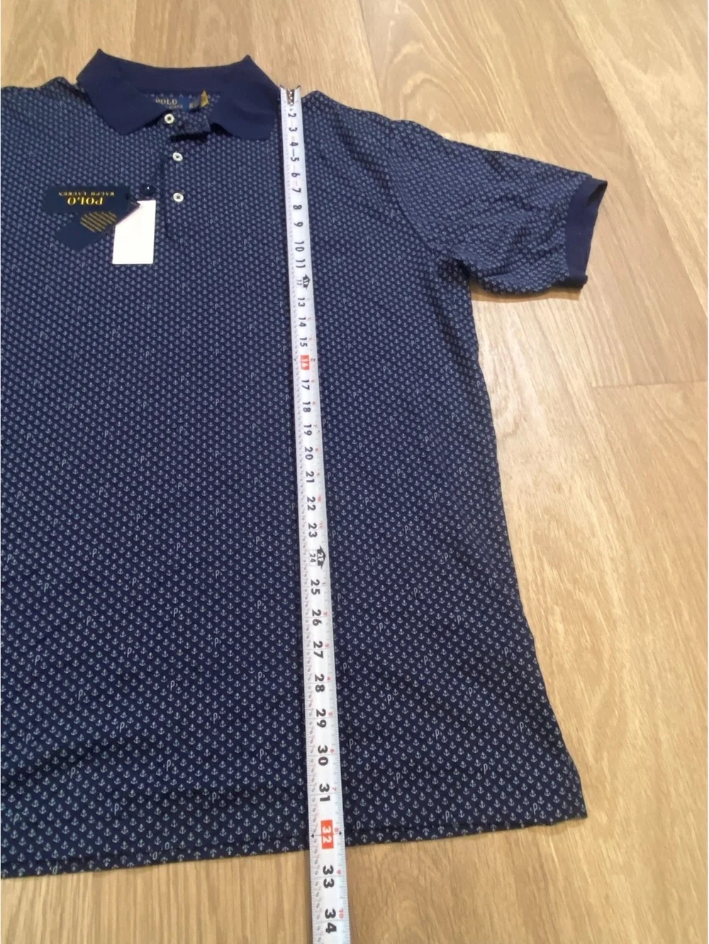 Polo Ralph Lauren Men's Navy Blue Anchor Print Polo Shirt Size XLT Cotton